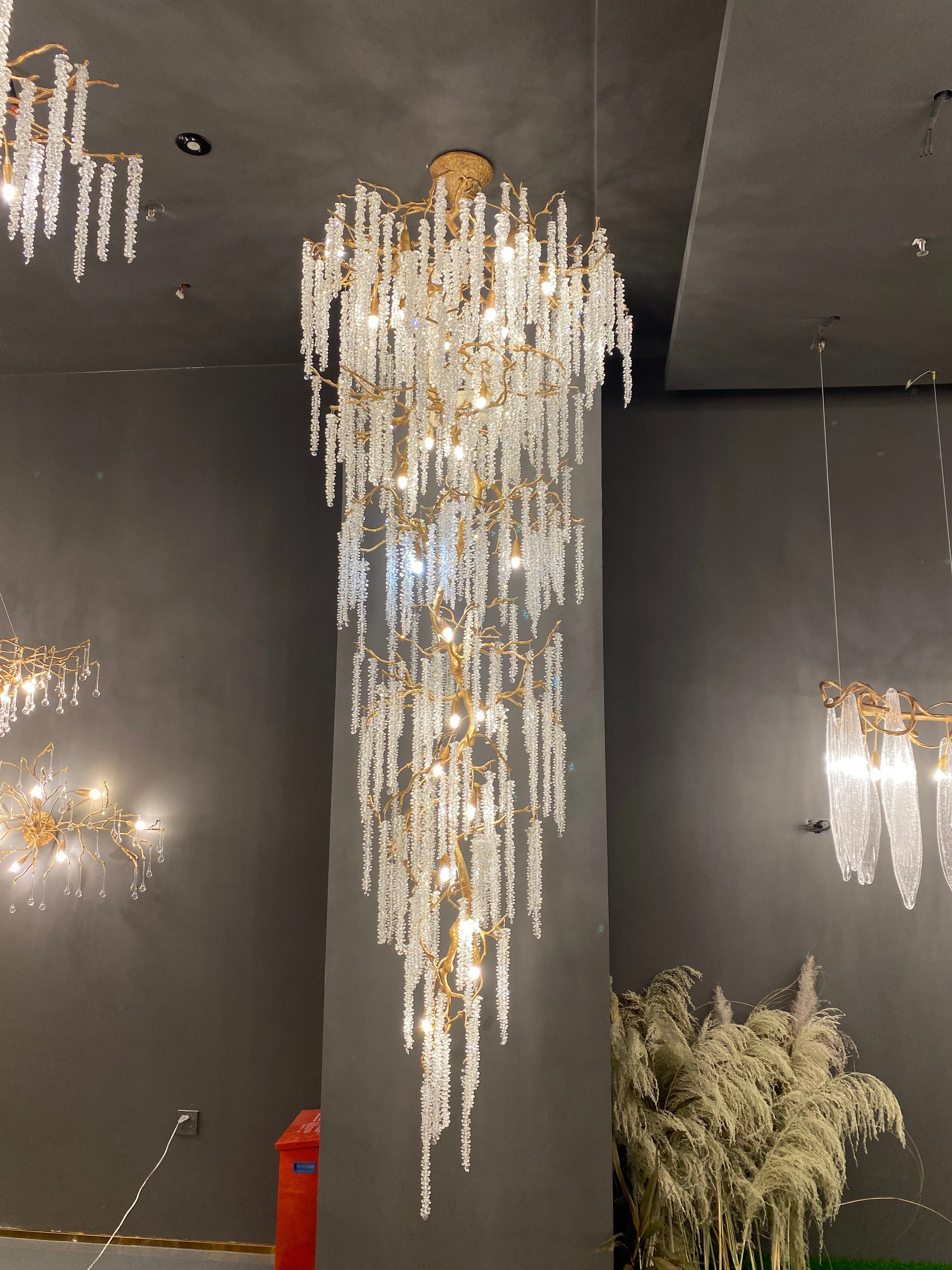 Extra Large Crystal Icicle Tree Branch Chandelier for Staircase/Hallway - Image 3