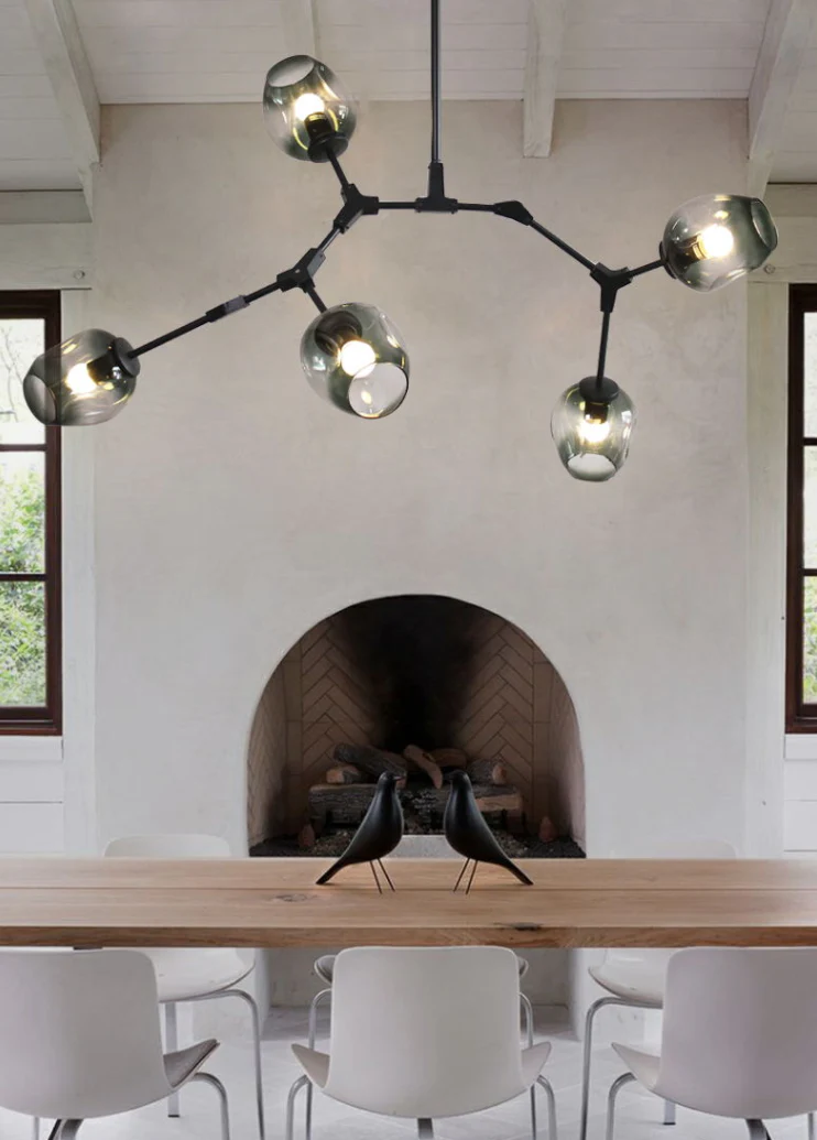 Extra Large Industrial Fashion Branch Multiple Glass Pendant Chandelier for Living/Dining Room - Image 11