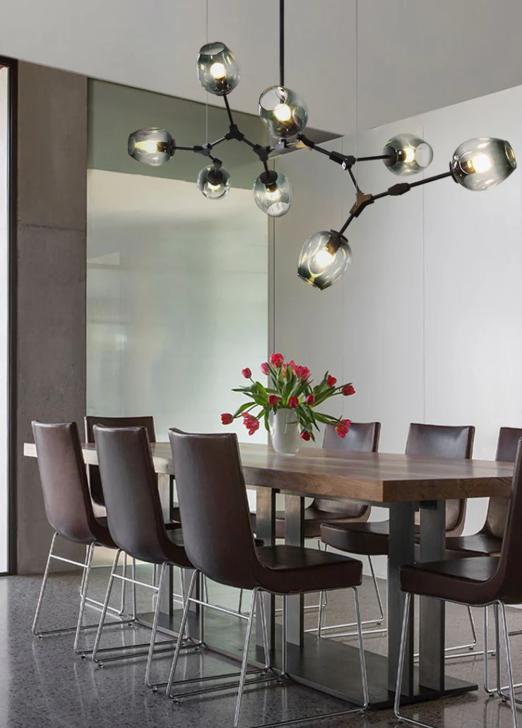 Extra Large Industrial Fashion Branch Multiple Glass Pendant Chandelier for Living/Dining Room - Image 13