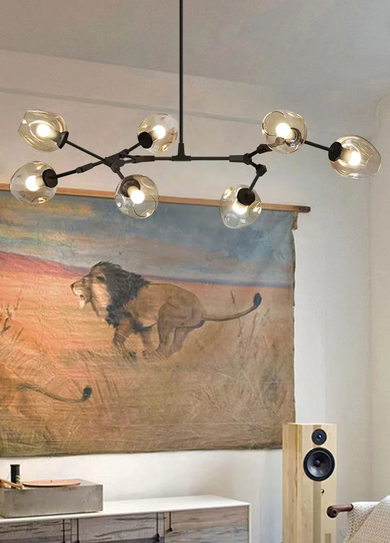 Extra Large Industrial Fashion Branch Multiple Glass Pendant Chandelier for Living/Dining Room - Image 7
