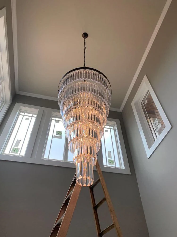 Extra Large 7-Tier Luxury Crystal Chandelier in Black/Coffee/Gold/Chrome Finish Color - Image 17