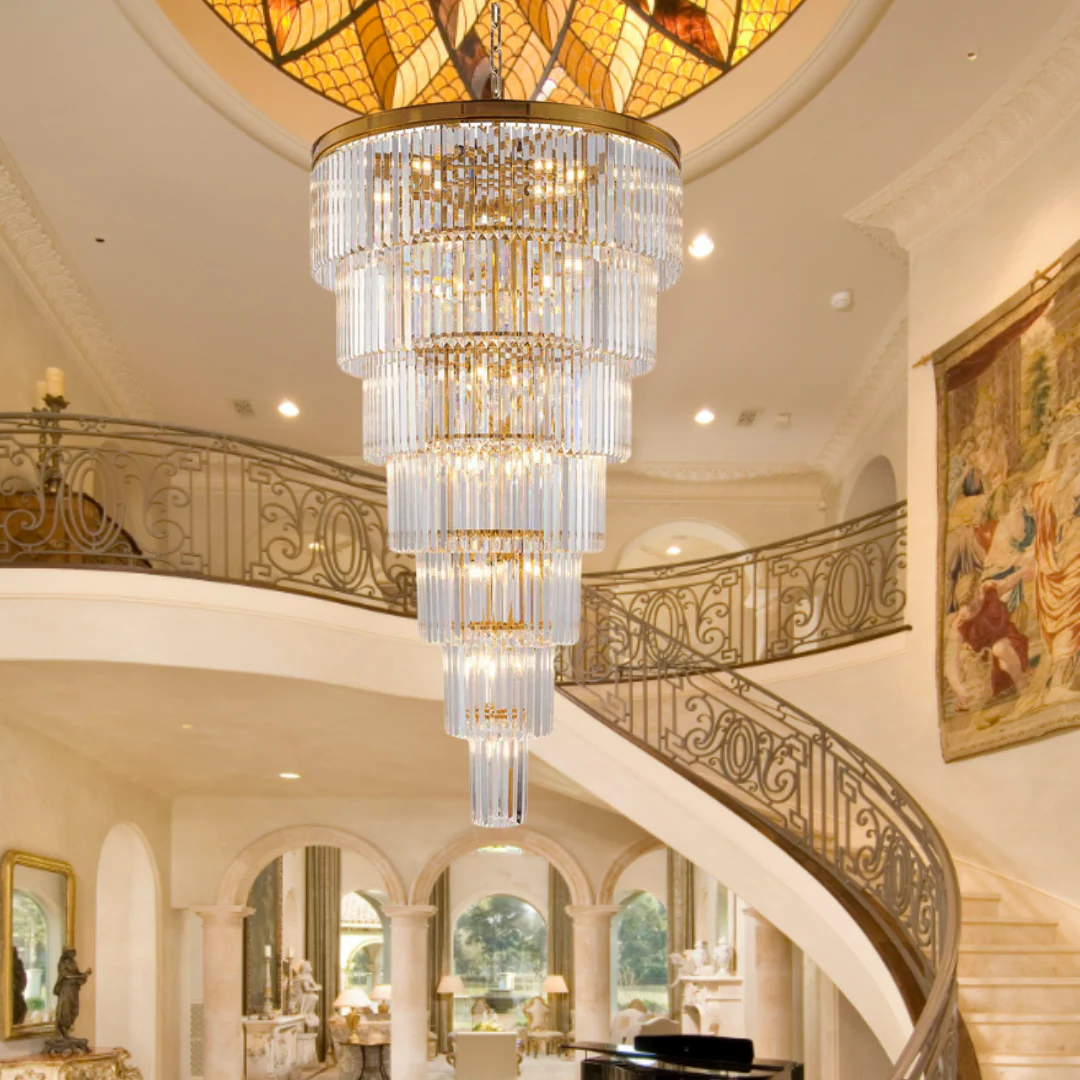 Extra Large 7-Tier Luxury Crystal Chandelier in Black/Coffee/Gold/Chrome Finish Color - Image 3