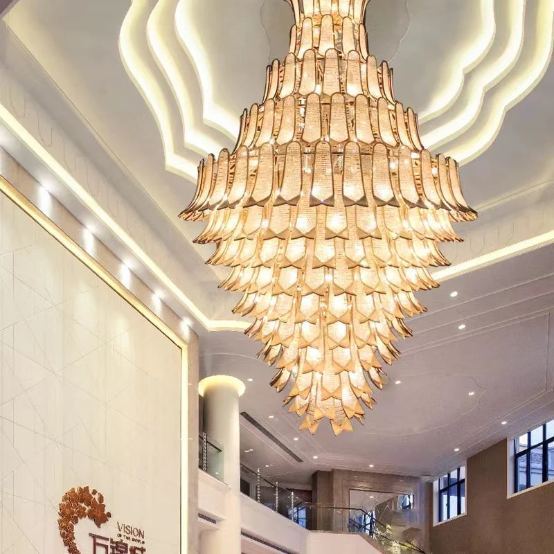 Extra Large Luxury Multi-tier Gold CrystalChandelier for Stairs/Large High-ceiling Room - Image 7
