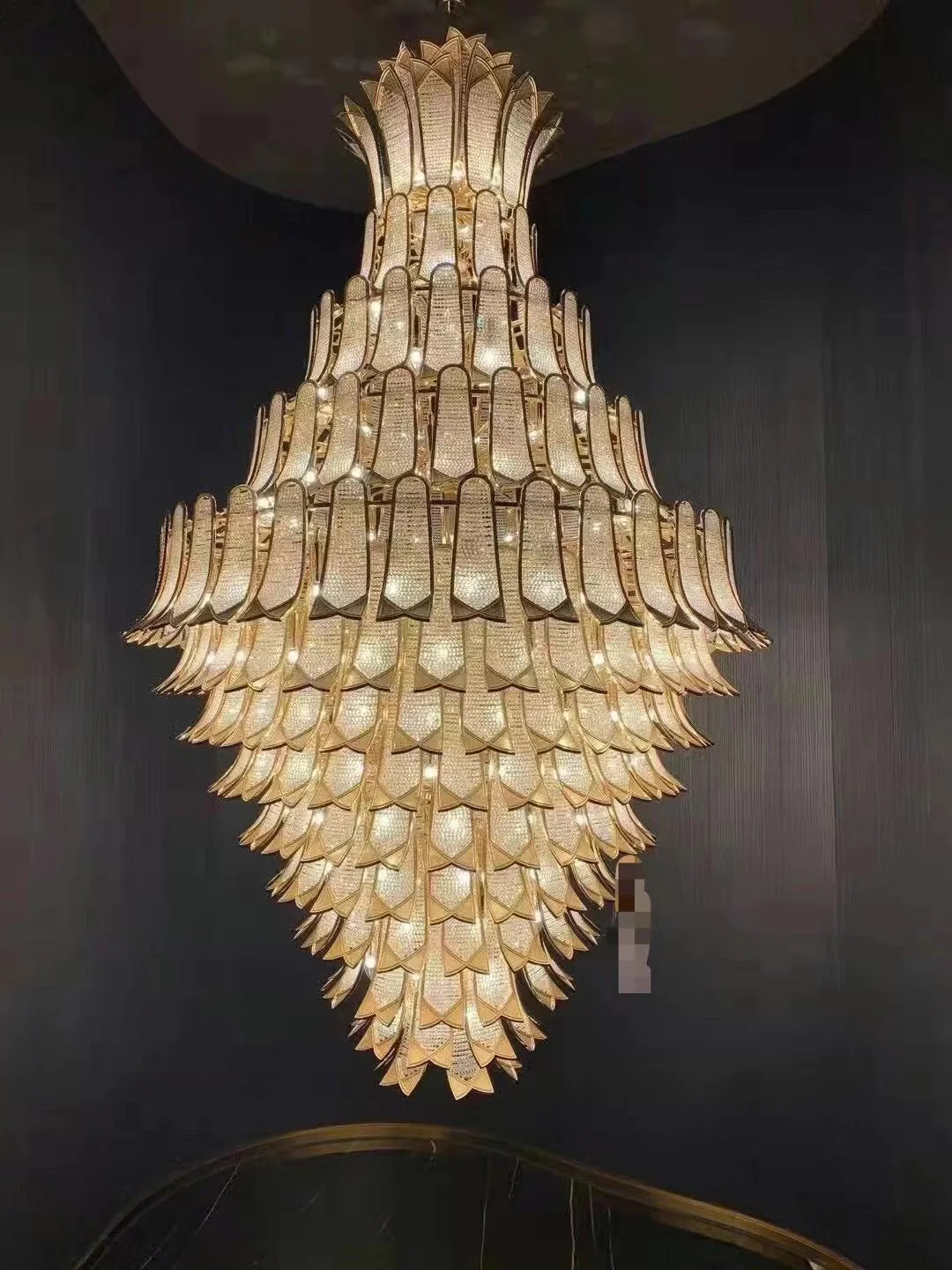 Extra Large Luxury Multi-tier Gold CrystalChandelier for Stairs/Large High-ceiling Room - Image 8