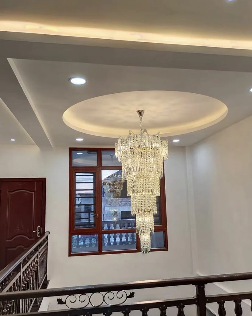 Extra Large Luxury Multi-tiered Crystal Chandelier in Gold Finish for Foyer/Staircase - Image 3