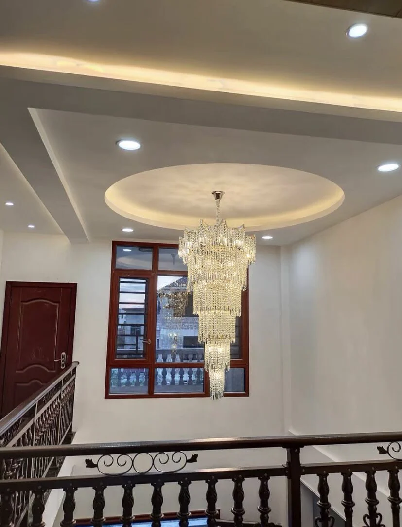 Extra Large Luxury Multi-tiered Crystal Chandelier in Gold Finish for Foyer/Staircase - Image 4