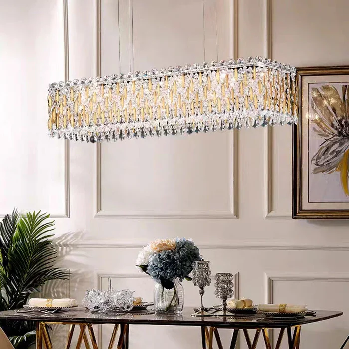 Extra Large Luxury Rectangle Crystal Pendant Chandelier for Living/Dining Room/Kitchen Island - Image 3