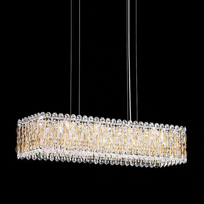 Extra Large Luxury Rectangle Crystal Pendant Chandelier for Living/Dining Room/Kitchen Island - Image 8