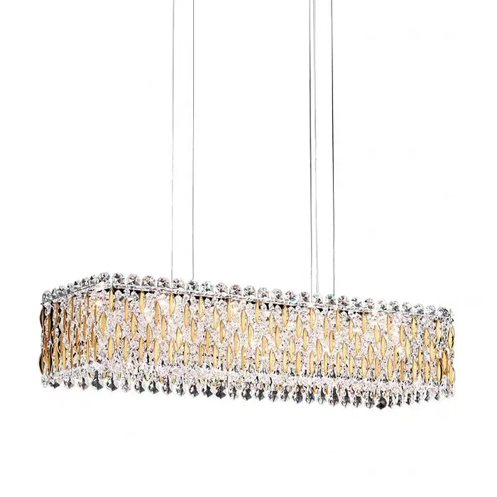 Extra Large Luxury Rectangle Crystal Pendant Chandelier for Living/Dining Room/Kitchen Island - Image 9