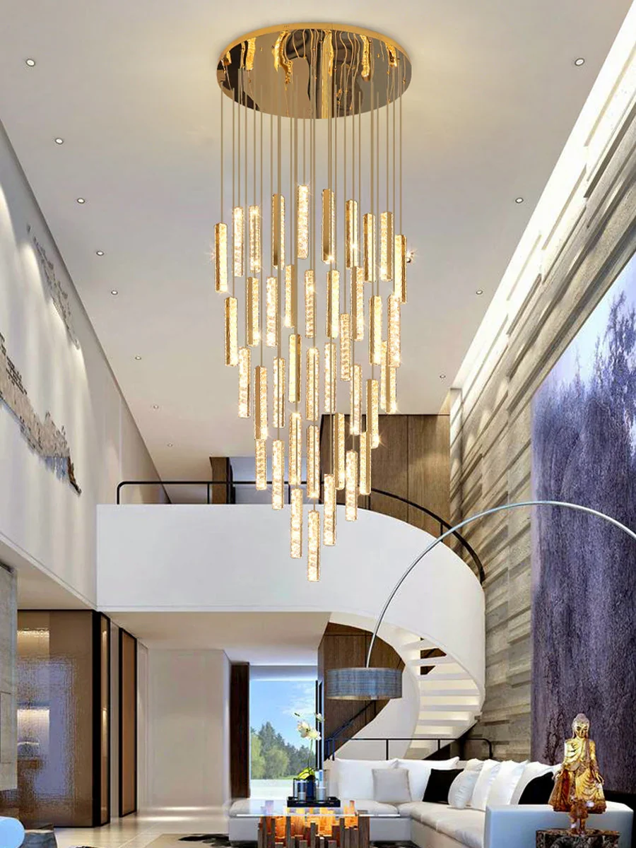 Extra Large Modern Spiral Crystal Ceiling Light Decoration for Staircase/ High Ceiling Living Room/ Hotel Lobby/ Hallway - Image 3