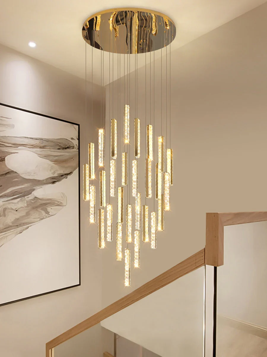 Extra Large Modern Spiral Crystal Ceiling Light Decoration for Staircase/ High Ceiling Living Room/ Hotel Lobby/ Hallway - Image 5