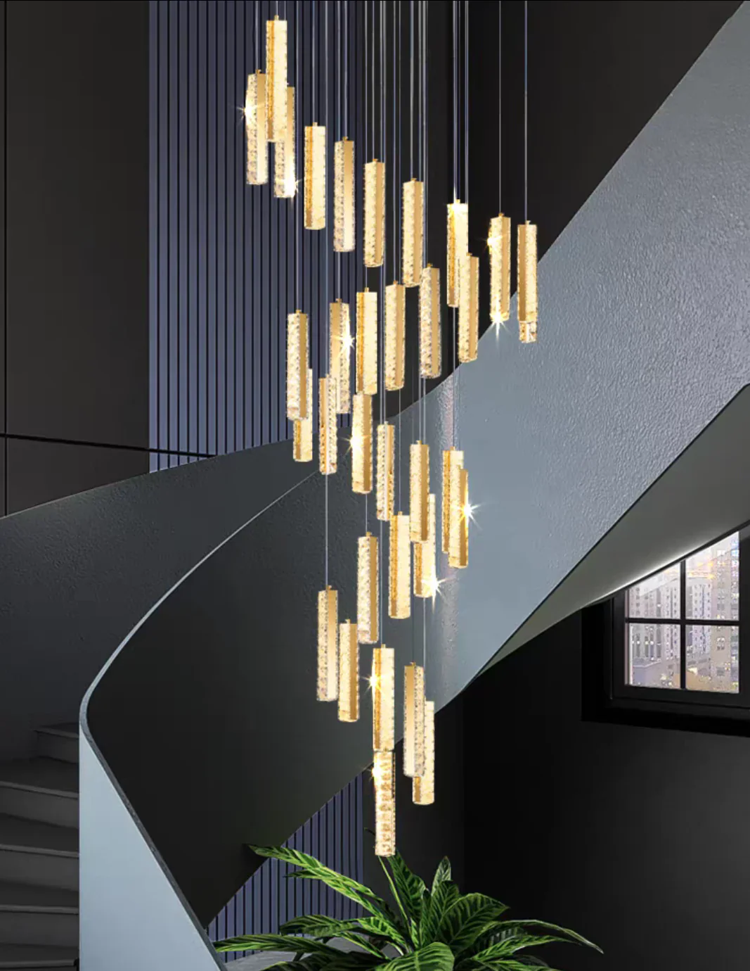 Extra Large Modern Spiral Crystal Ceiling Light Decoration for Staircase/ High Ceiling Living Room/ Hotel Lobby/ Hallway - Image 6