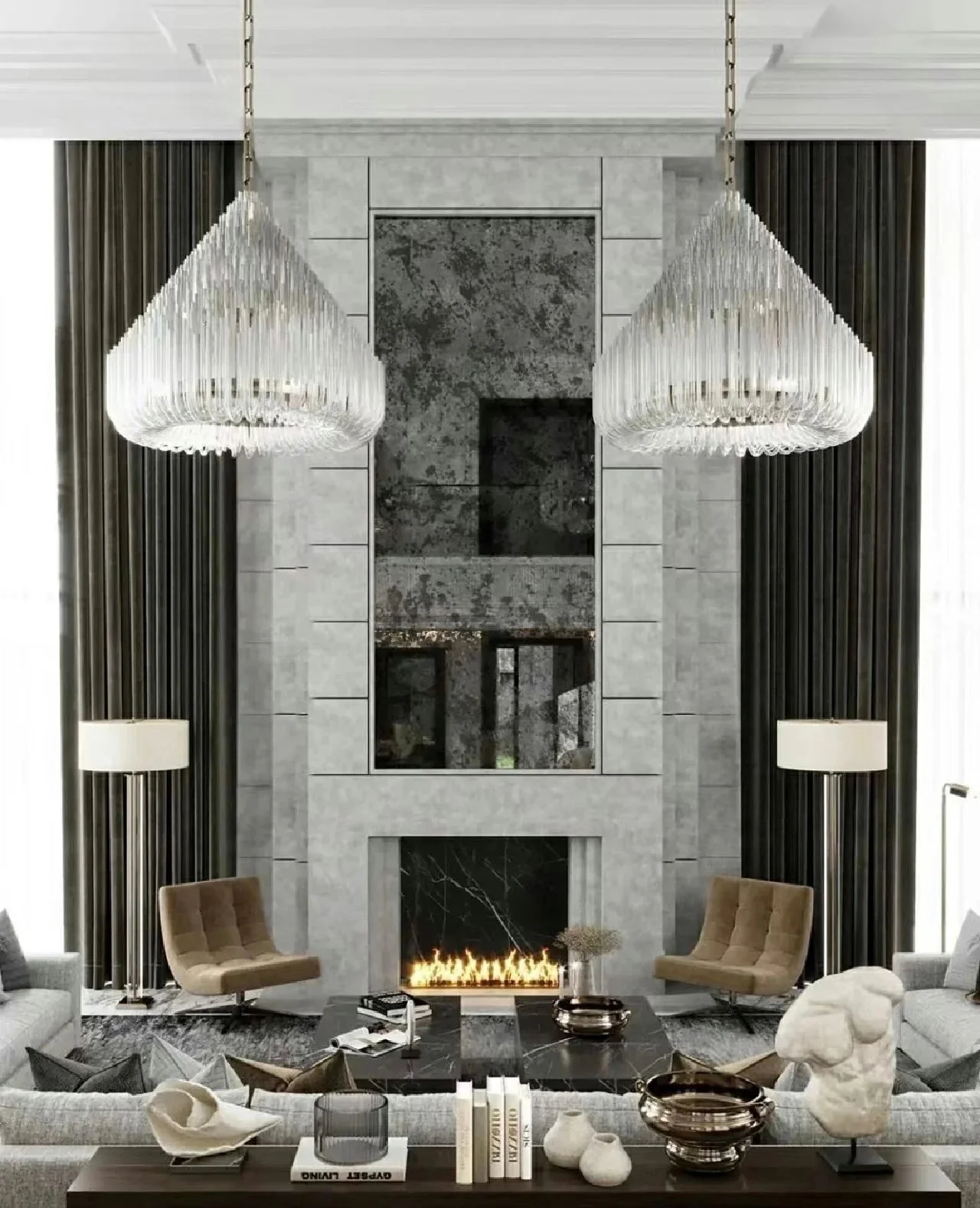 Extra Large Modern Tiers Clear Glass Tubes Chandelier for Living Room/Hotel Lobby - Image 11