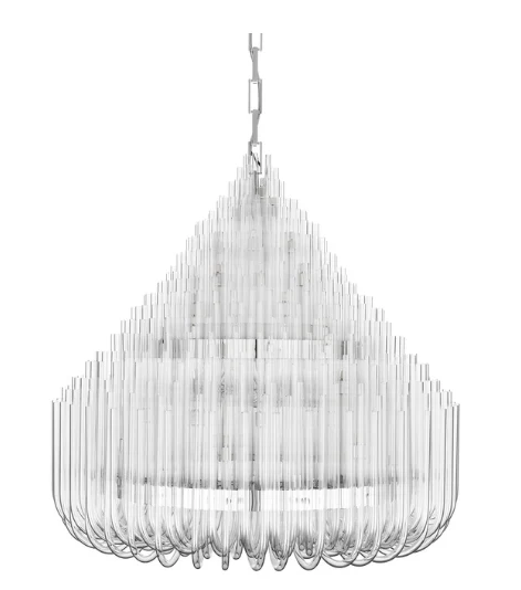 Extra Large Modern Tiers Clear Glass Tubes Chandelier for Living Room/Hotel Lobby - Image 5