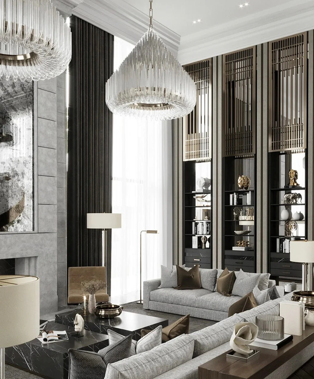 Extra Large Modern Tiers Clear Glass Tubes Chandelier for Living Room/Hotel Lobby - Image 9