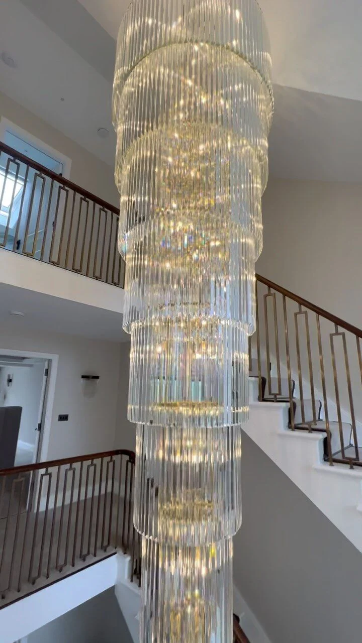 Extra Large Multi-layers Long Golden Crystal Chandelier for 2-Storey/Duplex Buildings/Dining Room/Staircase - Image 3