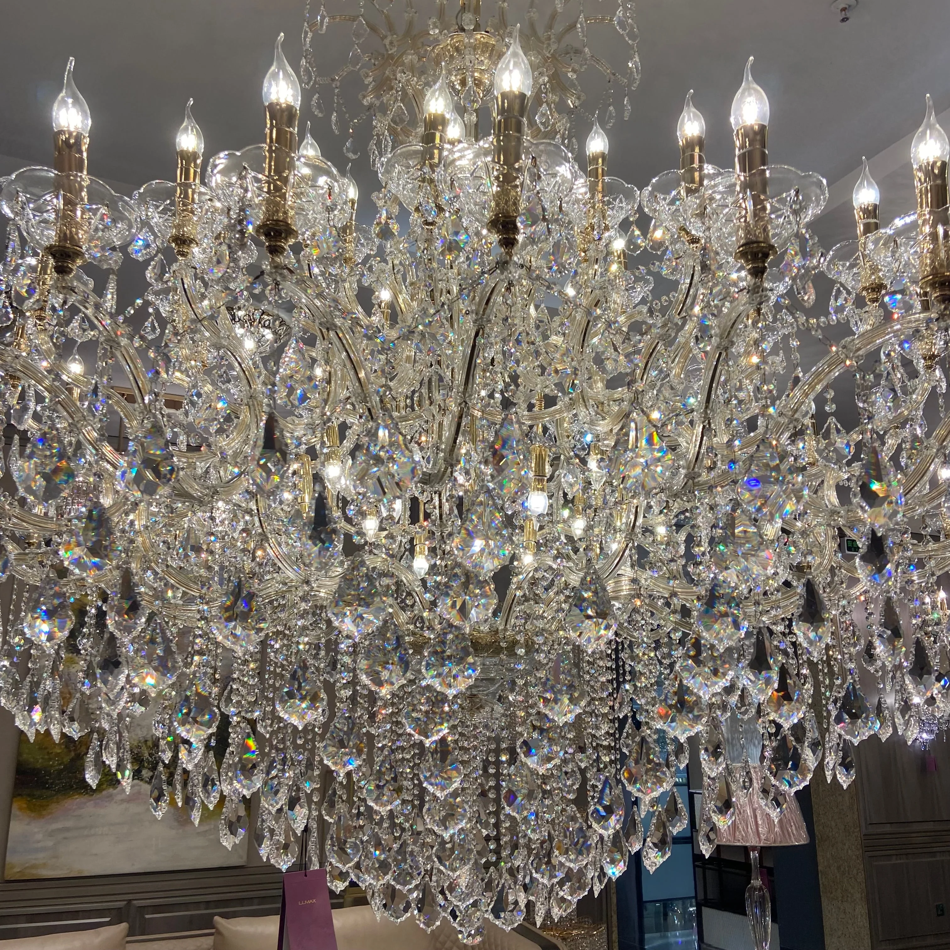 Extra Large Multi-layers Luxury Candle Branch Crystal Chandelier for Living Room/Foyer/Stairs - Image 4