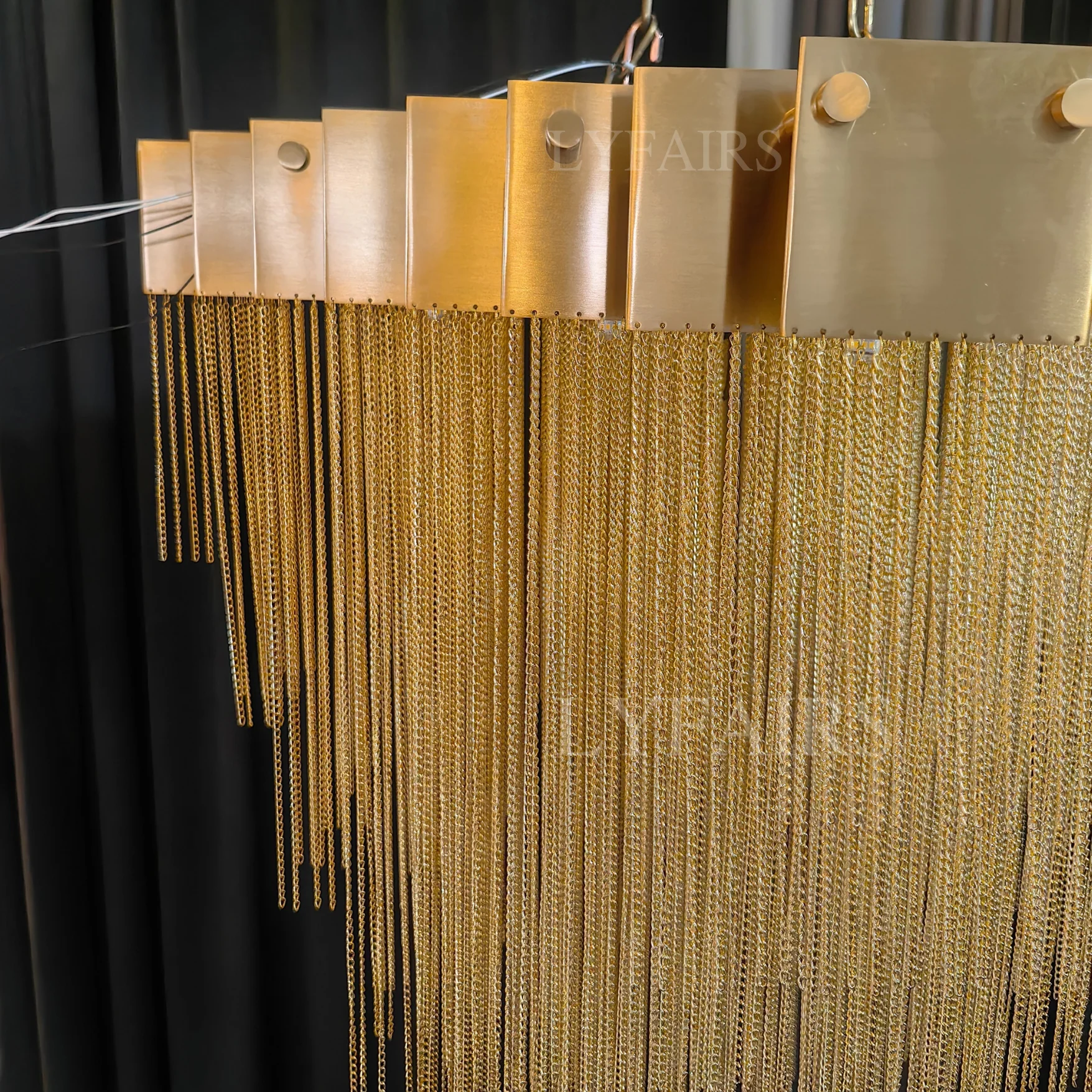 Extra Large Multi-tier Aluminum Tassel Chain Art Chandelier for Villa/Stairs/Foyer/Living Room - Image 10