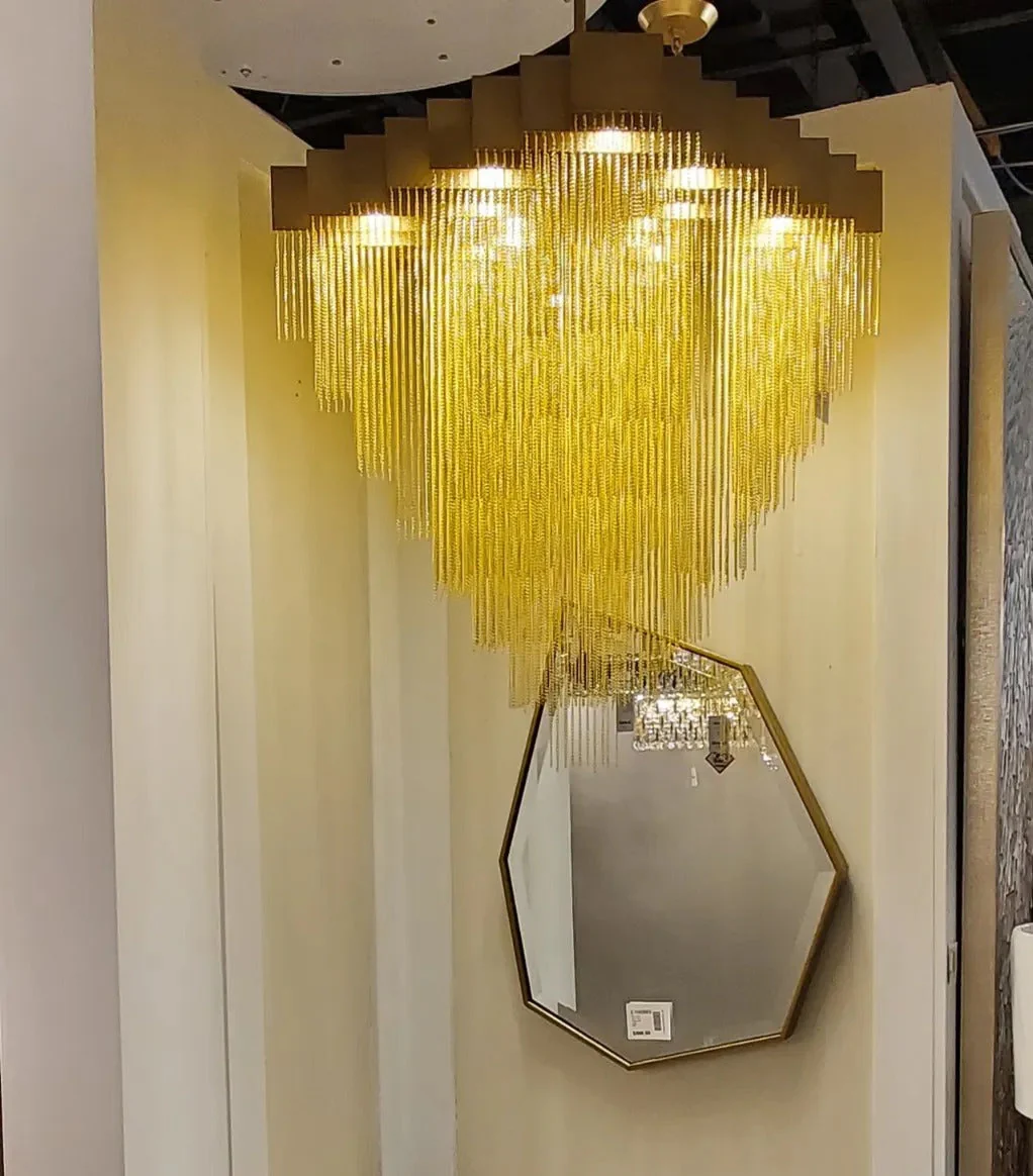 Extra Large Multi-tier Aluminum Tassel Chain Art Chandelier for Villa/Stairs/Foyer/Living Room - Image 2