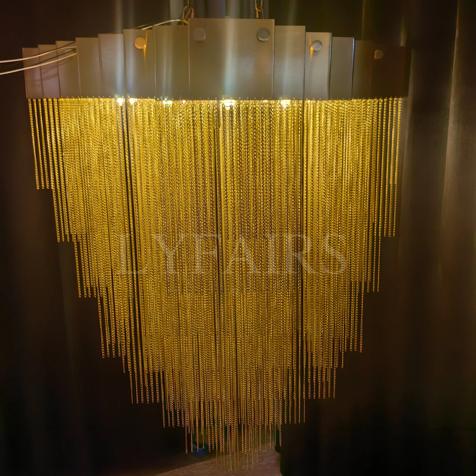 Extra Large Multi-tier Aluminum Tassel Chain Art Chandelier for Villa/Stairs/Foyer/Living Room - Image 6