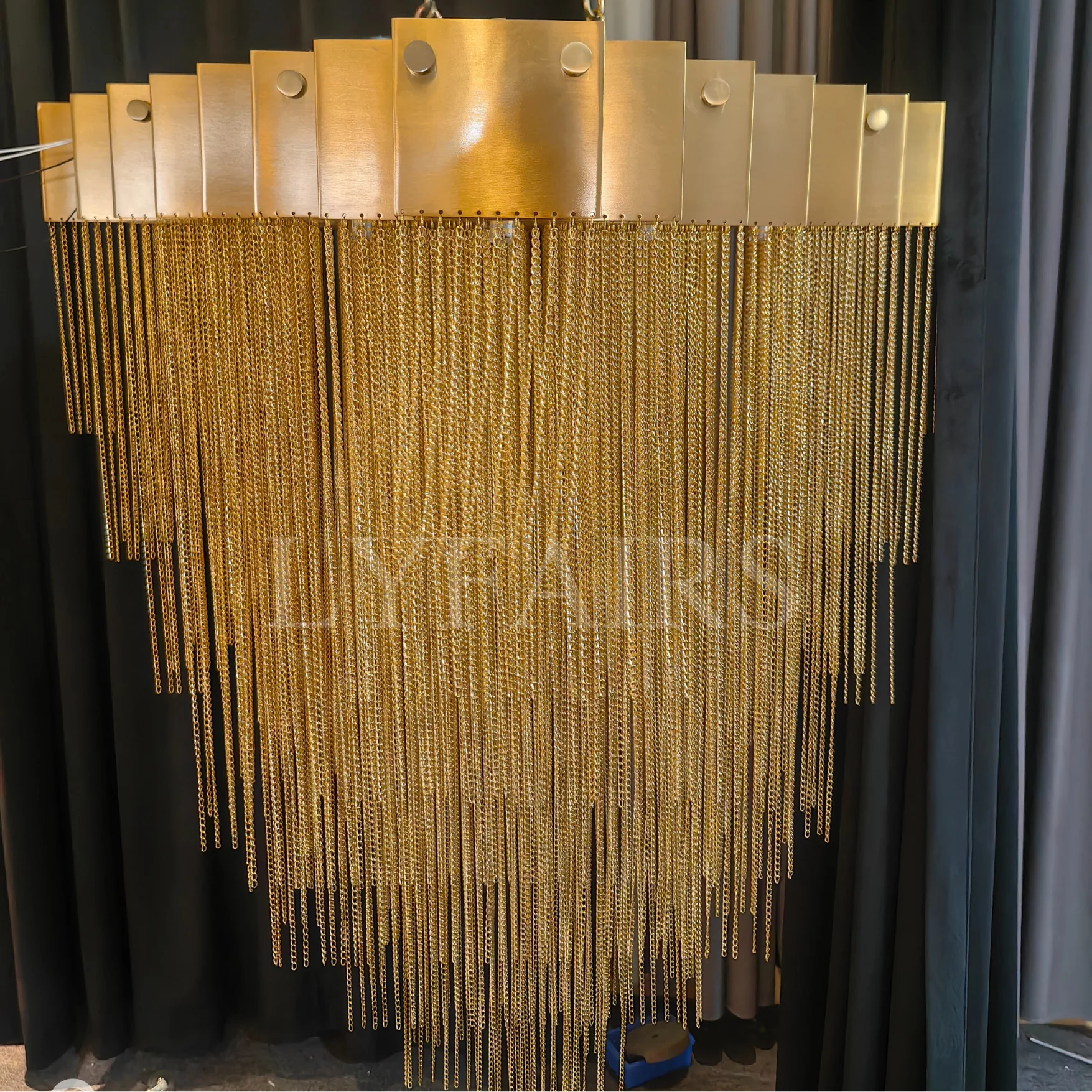 Extra Large Multi-tier Aluminum Tassel Chain Art Chandelier for Villa/Stairs/Foyer/Living Room - Image 7