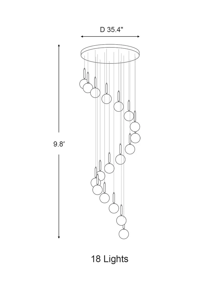 Extra Large Nordic Minimalist Long Pendant Light for Spiral Staircase/High-ceiling Room - Image 11