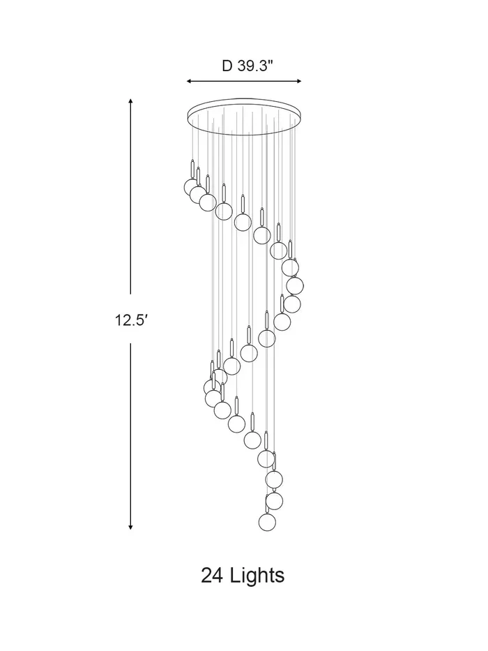 Extra Large Nordic Minimalist Long Pendant Light for Spiral Staircase/High-ceiling Room - Image 12