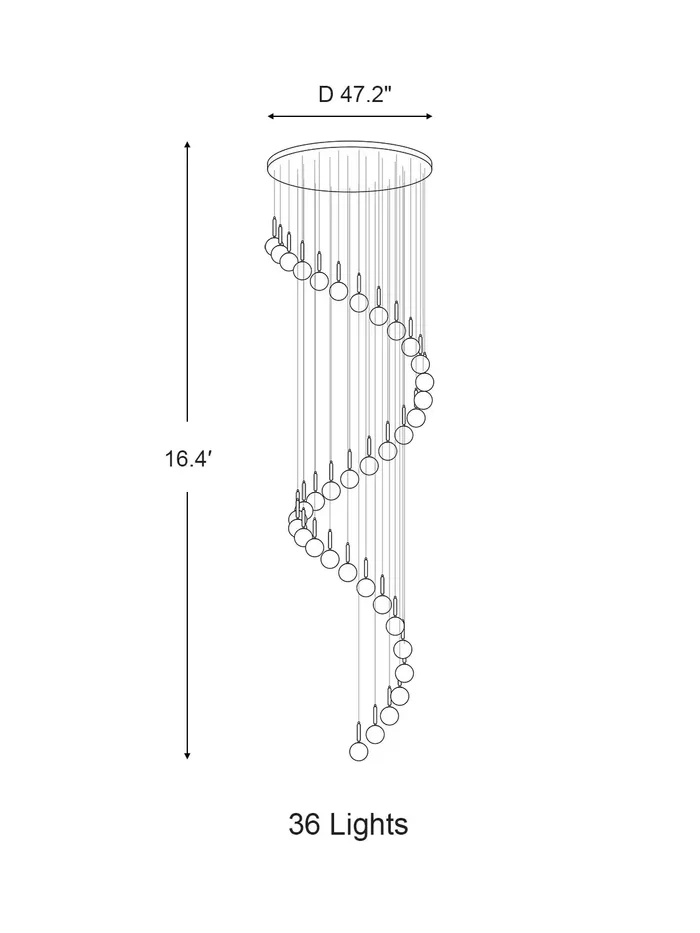 Extra Large Nordic Minimalist Long Pendant Light for Spiral Staircase/High-ceiling Room - Image 13