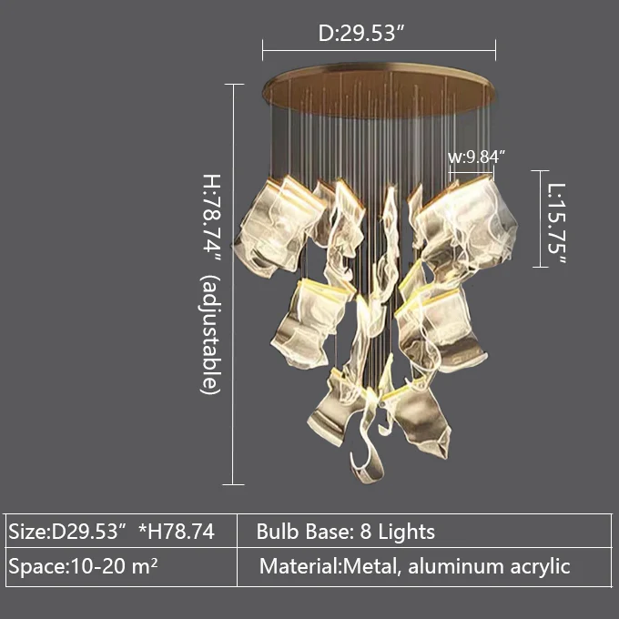 Extra Large Modern Acrylic Chandelier for Staircase/Foyer/Villa/Hall - Image 10