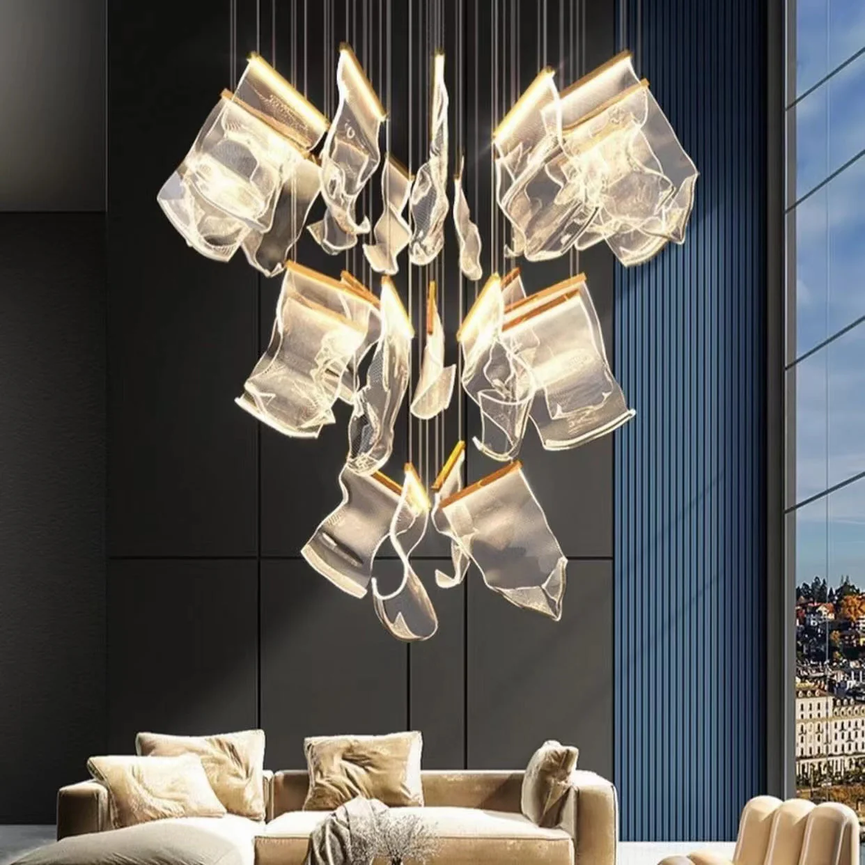 Extra Large Modern Acrylic Chandelier for Staircase/Foyer/Villa/Hall - Image 2