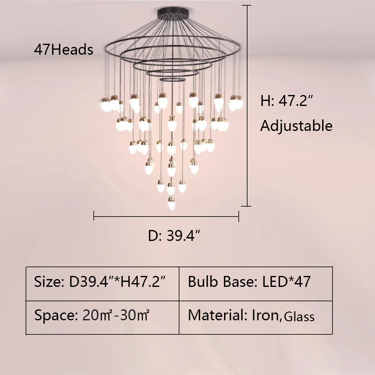 Extra Large Post-Modern Multi-tier Chandelier for High-ceiling Room/Stairs - Image 10