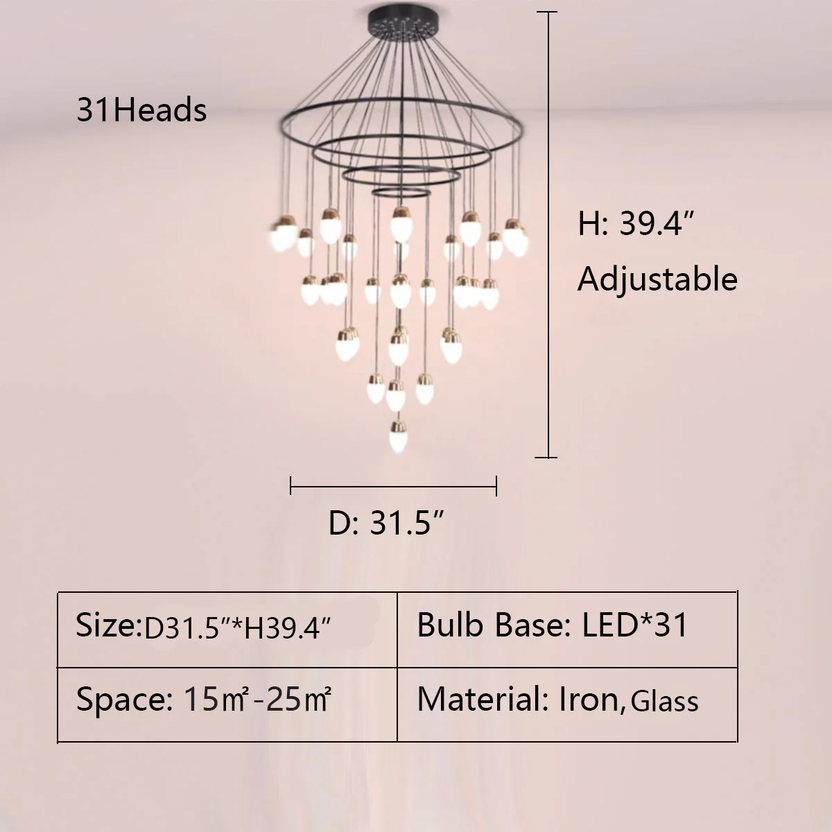Extra Large Post-Modern Multi-tier Chandelier for High-ceiling Room/Stairs - Image 9
