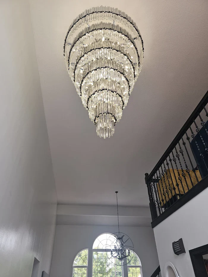 Extra Large Round Cone Tiered Crystal Chandelier for Foyer/Enterway/Living Room - Image 3
