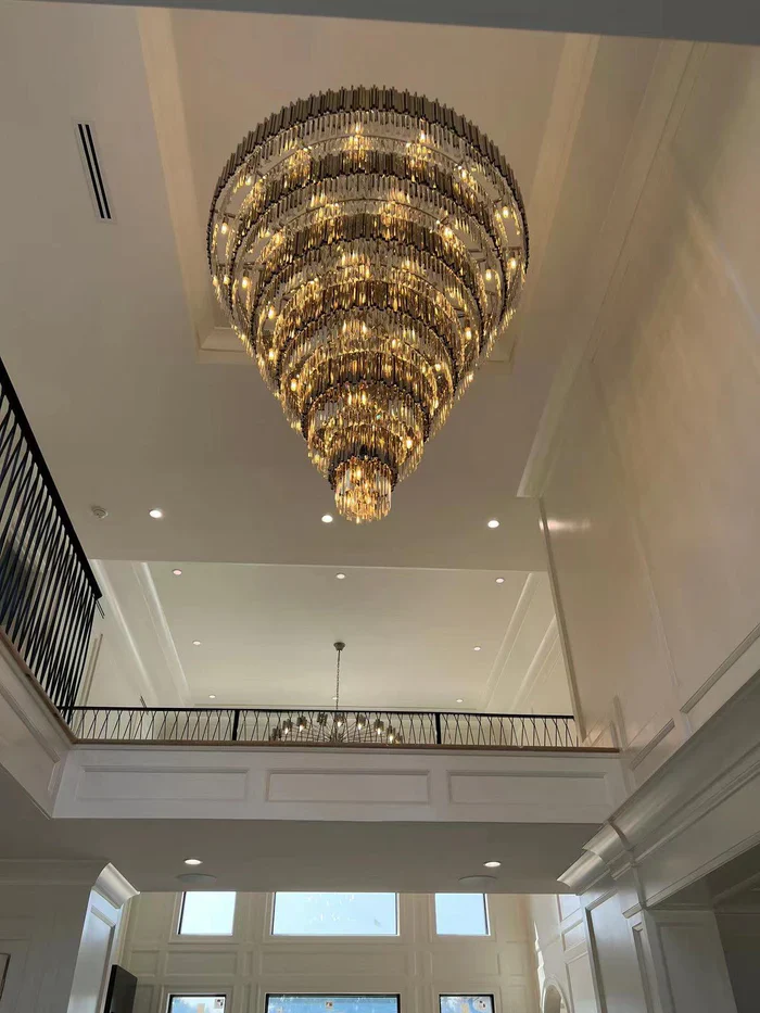 Extra Large Round Cone Tiered Crystal Chandelier for Foyer/Enterway/Living Room - Image 4
