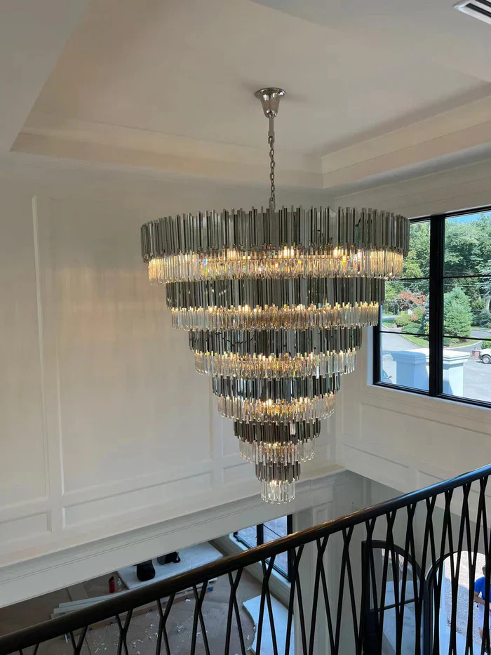Extra Large Round Cone Tiered Crystal Chandelier for Foyer/Enterway/Living Room - Image 5