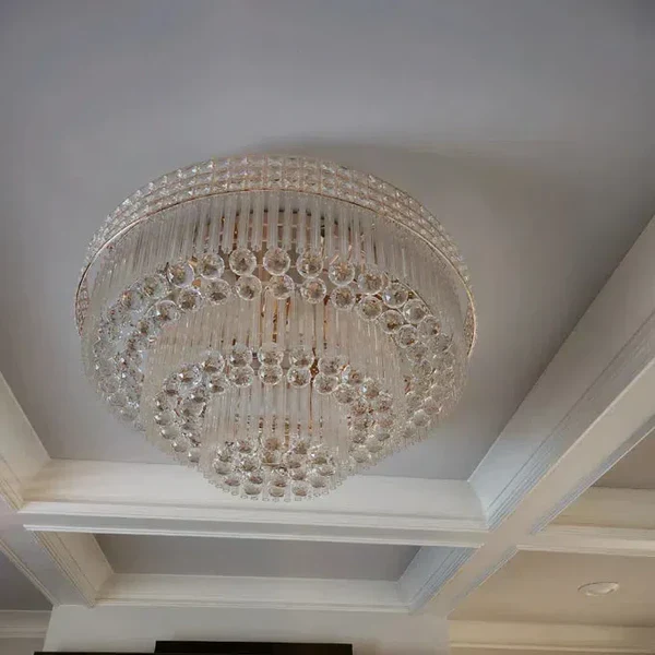 Extra Large Three Layers Round Luxury Flush Mounted Crystal Chandelier for Living Room - Image 11
