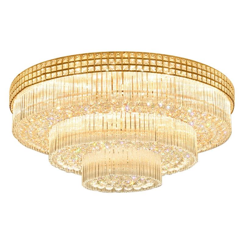 Extra Large Three Layers Round Luxury Flush Mounted Crystal Chandelier for Living Room - Image 15