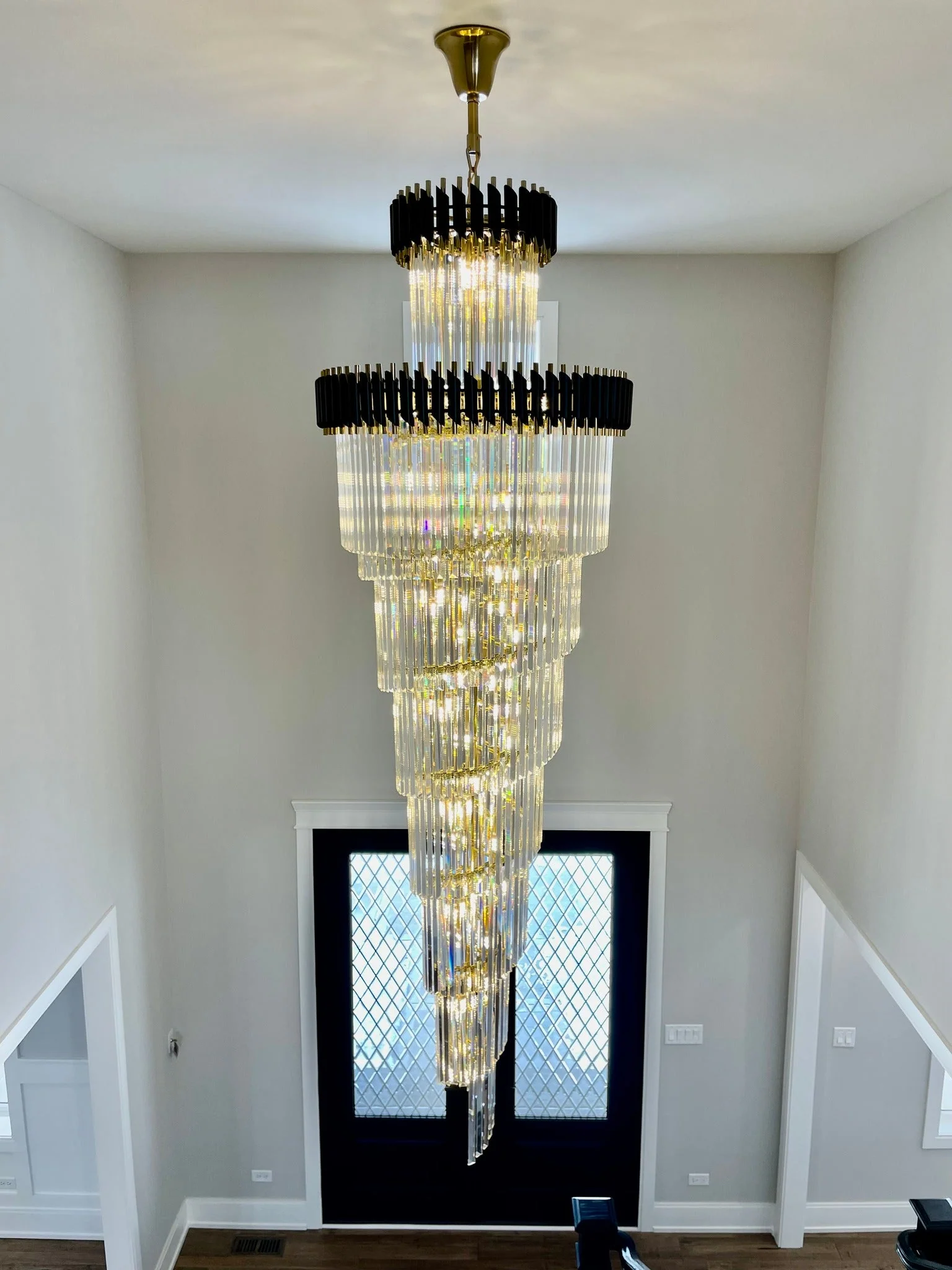Classic Large Multi-layered Spiral Crystal Chandelier for Foyer/ Staircase - Image 10