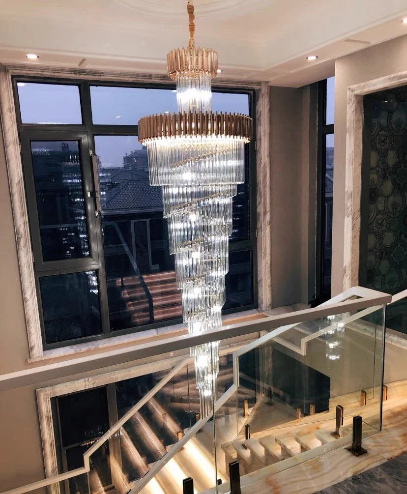 Classic Large Multi-layered Spiral Crystal Chandelier for Foyer/ Staircase - Image 12