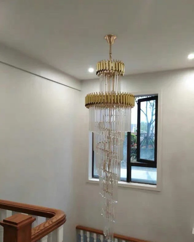 Classic Large Multi-layered Spiral Crystal Chandelier for Foyer/ Staircase - Image 13