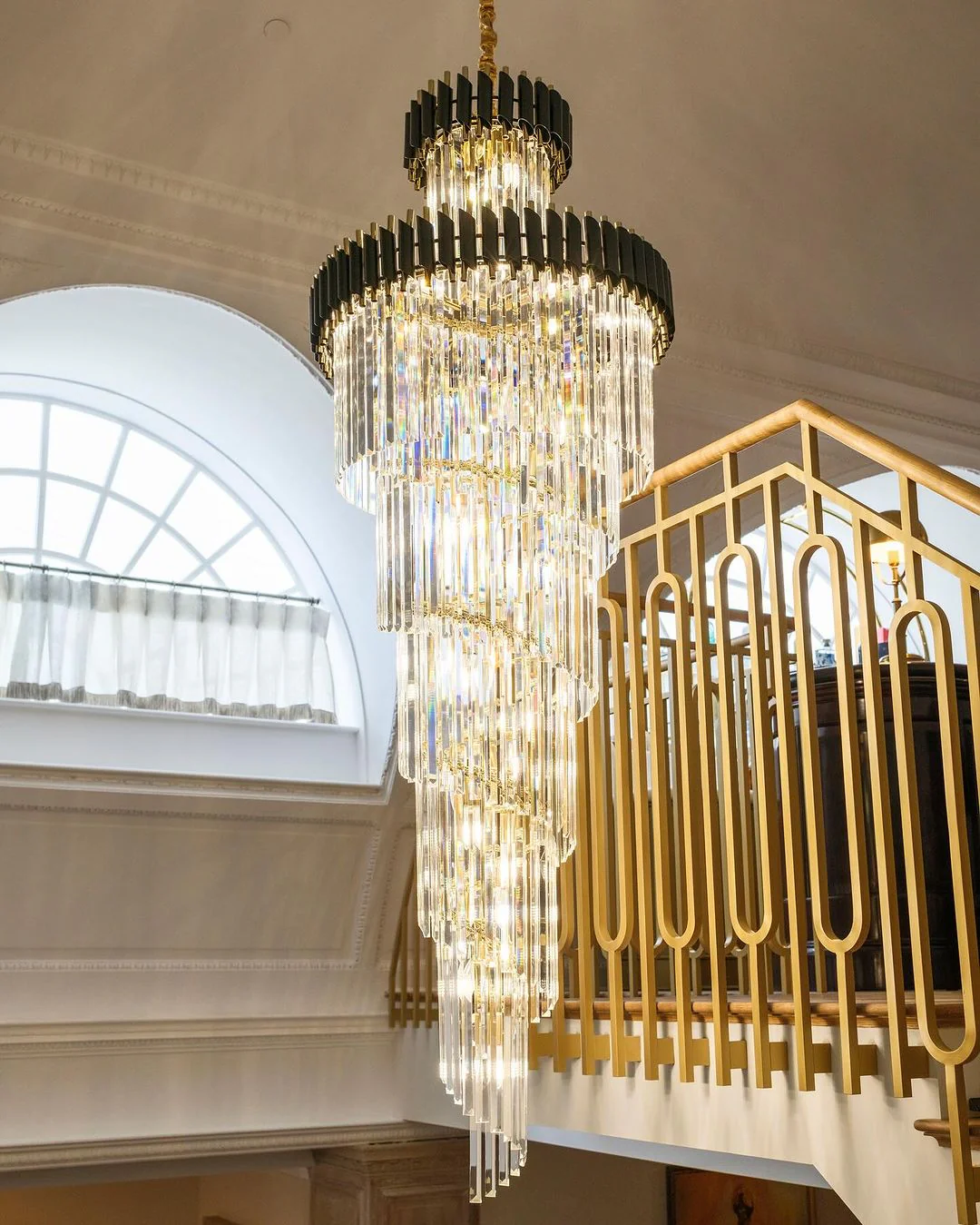 Classic Large Multi-layered Spiral Crystal Chandelier for Foyer/ Staircase - Image 14