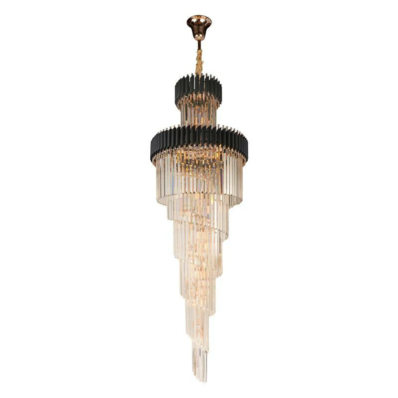 Classic Large Multi-layered Spiral Crystal Chandelier for Foyer/ Staircase - Image 21