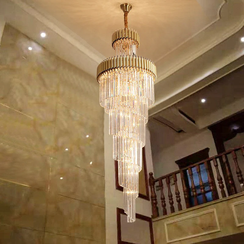 Classic Large Multi-layered Spiral Crystal Chandelier for Foyer/ Staircase - Image 22