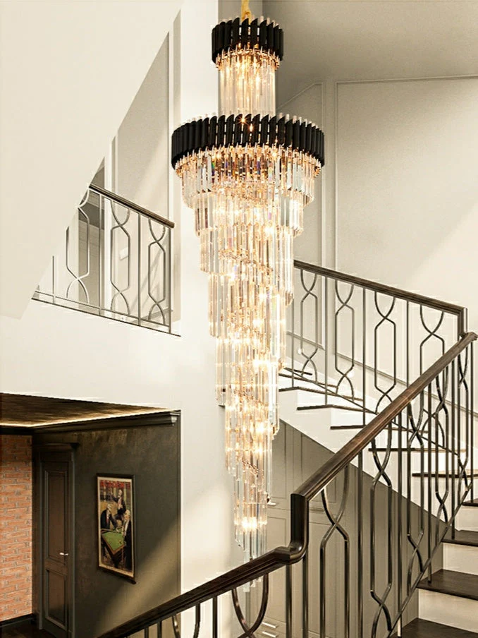 Classic Large Multi-layered Spiral Crystal Chandelier for Foyer/ Staircase - Image 24