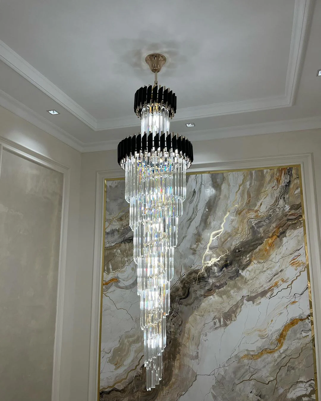 Classic Large Multi-layered Spiral Crystal Chandelier for Foyer/ Staircase - Image 26