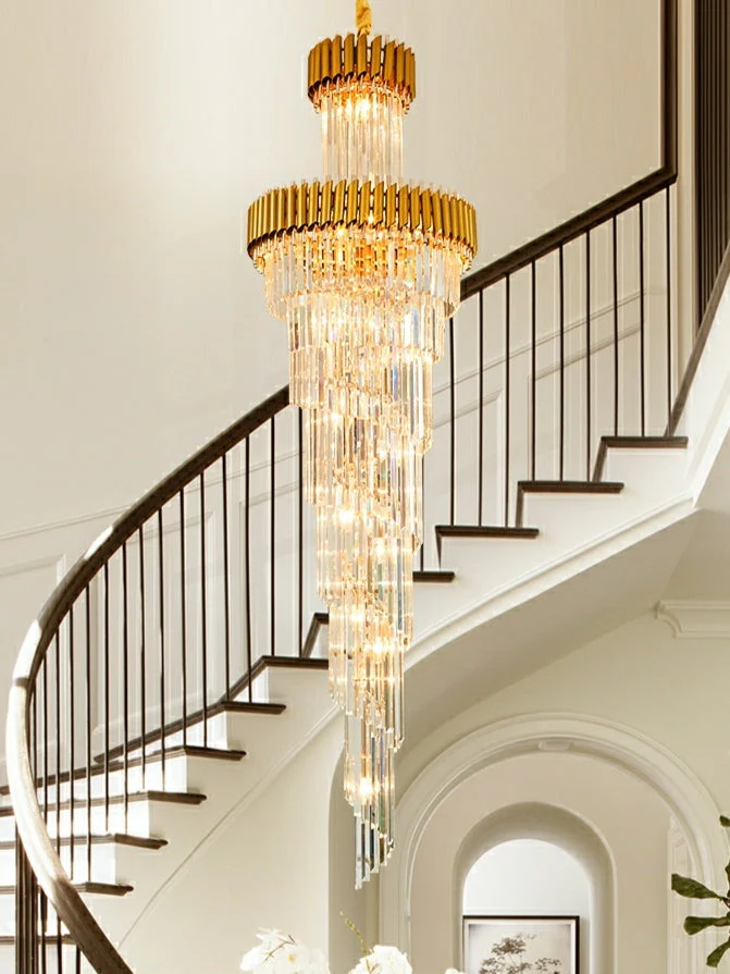 Classic Large Multi-layered Spiral Crystal Chandelier for Foyer/ Staircase - Image 27