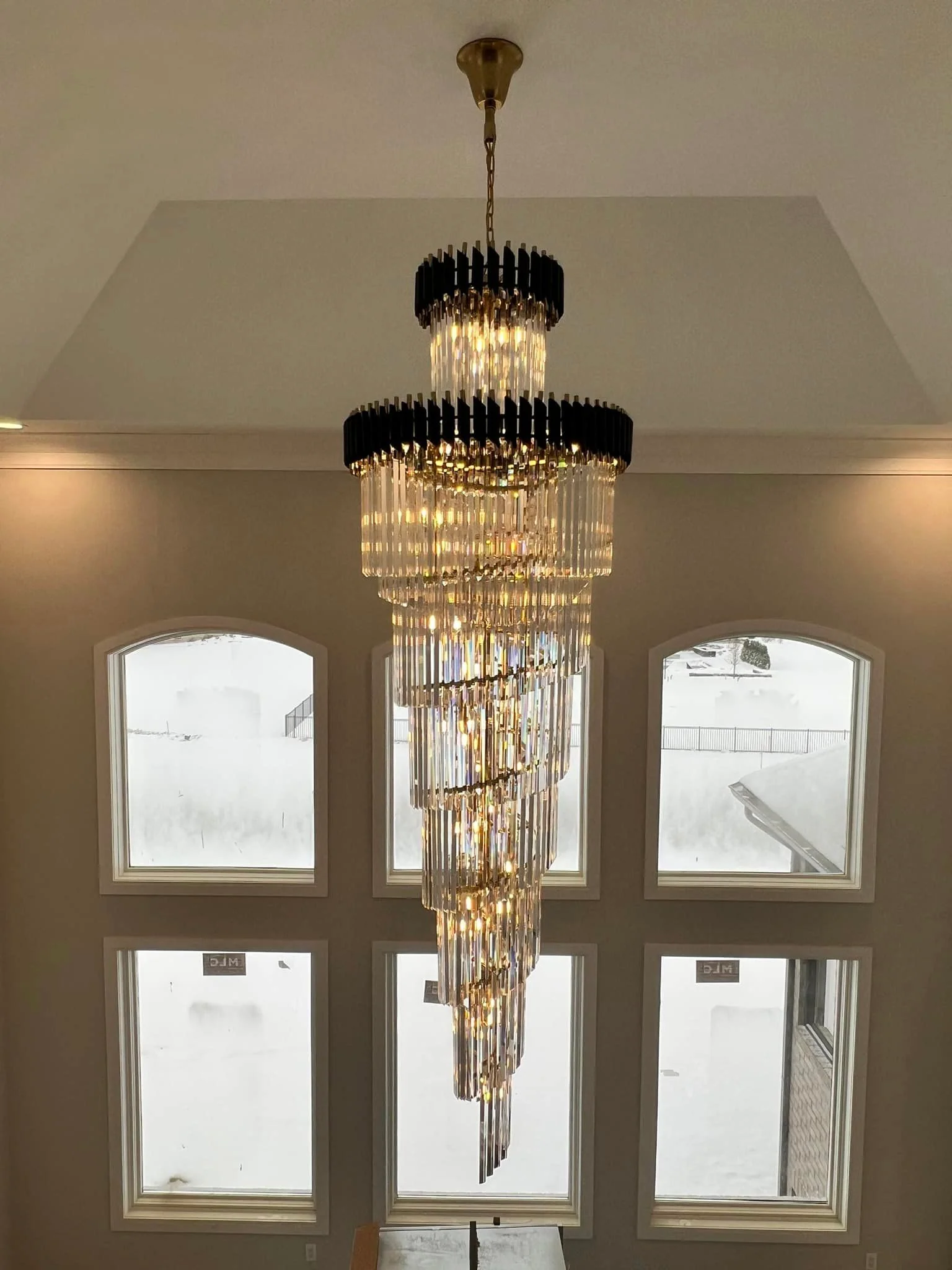 Classic Large Multi-layered Spiral Crystal Chandelier for Foyer/ Staircase - Image 7