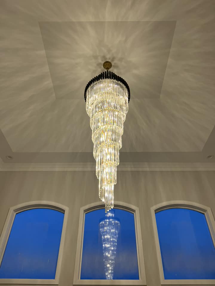 Classic Large Multi-layered Spiral Crystal Chandelier for Foyer/ Staircase - Image 8