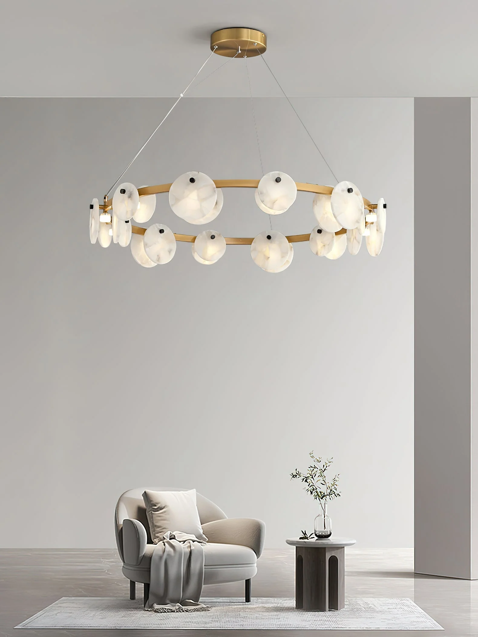 Faelan Alabaster Chandelier Lighting for Bedroom - Image 6