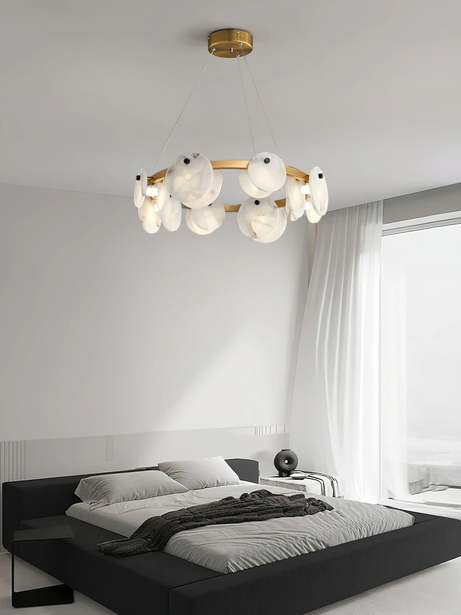 Faelan Alabaster Chandelier Lighting for Bedroom - Image 7